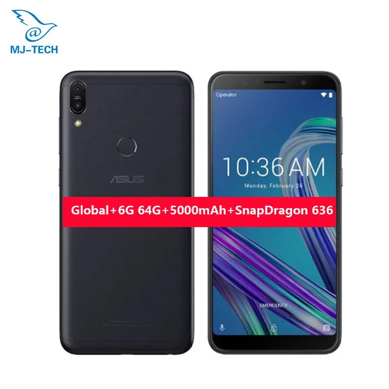 ASUS ZenFone Max Pro M1 ZB602KL 6G 64G 6 дюймов 18:9 FHD Snapdragon 636 Android 8,1 Dual 16 МП 4G LTE Face ID Samrtphone