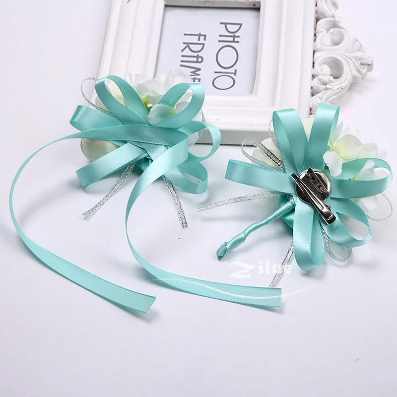 2 шт./лот tiffanyblue невесты на запястье цветы корсаж для мужчин корсажи подружки