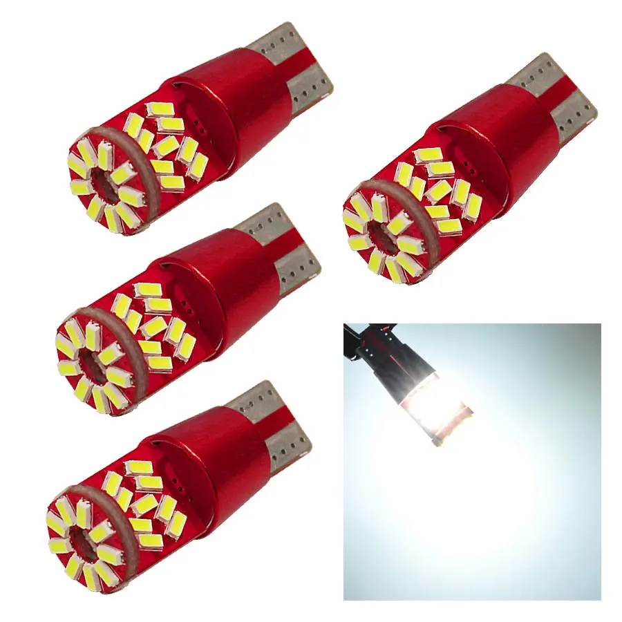 

T10 w5w LED Light Canbus 27SMD 3014 LED Car LED Light Error Free For BMW Audi Benz White DC 12V 4Pc Super Bright