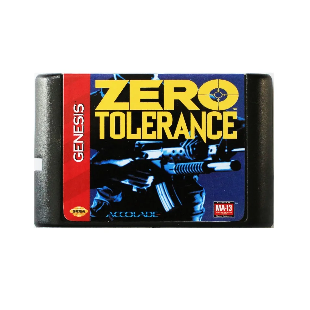 Zero Torlerance 16 бит MD карточная игра для Sega игры SEGA Mega Drive Genesis|Картриджи| |
