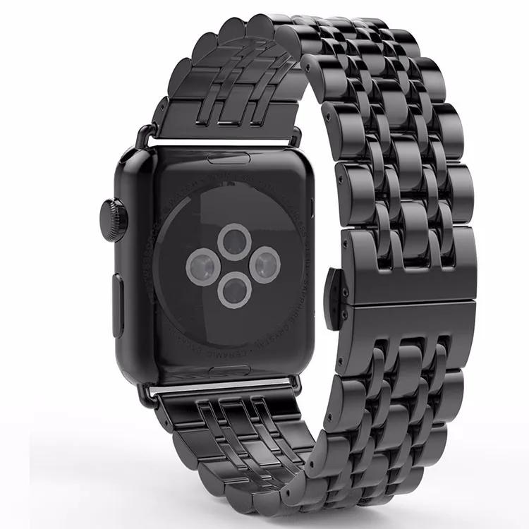 Качественный ремешок из нержавеющей стали серого цвета для Apple Watch, ремешок 38 мм, 42 мм, ремешок для браслета, скрытая застежка, спортивный выпуск
