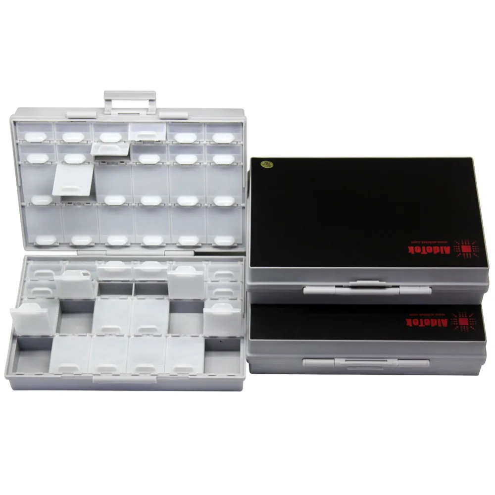 AideTek 3 unit of BOXALL48 lids empty enclosure SMD SMT organizer surface mount  plastic part box lables 3BOXALL48