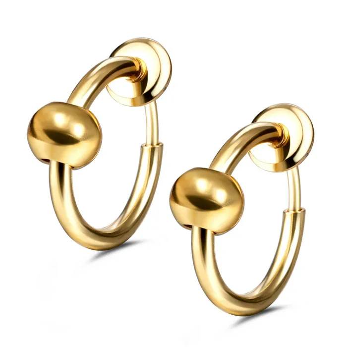 Gold Tone Серьги на клипсах, поддельные серьги, не пирсинг, весенние серьги для чувствительных ушей, серьги из искусственного хряща - Окраска металла: Gold Tone