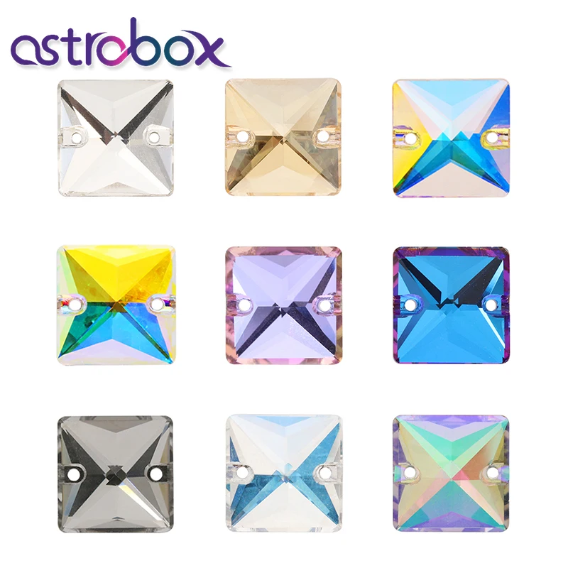 Astrobox магический квадрат пришить стразы с двумя отверстиями плоская задняя часть