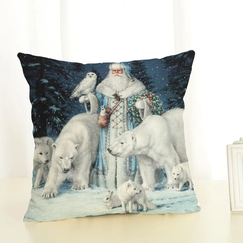 New Year Christmas Decorations For Home Christmas Ornaments Navidad Frozen Party Decorative Wholesale Cushion Cover