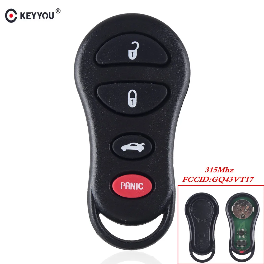 Дистанционный ключ брелок от машины KEYYOU 3 + 1 4 кнопки 315 МГц для Jeep Dodge 2002 2003 2004 2005