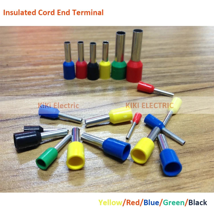 

200pcs/lot Copper Pre-insulated Terminals suit for 2AWG 35mm2 cable Tube insulating ends/lugs E35-25