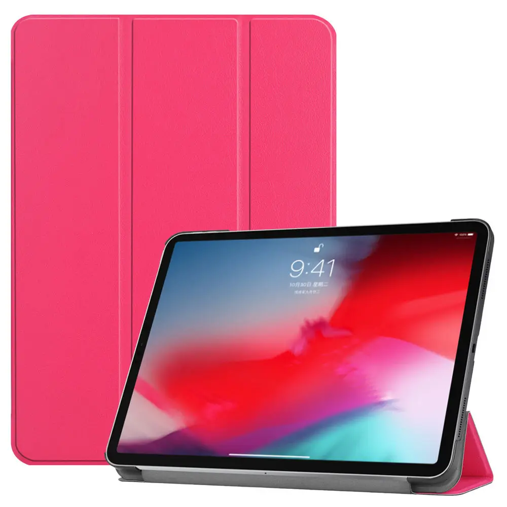 Чехол для Apple ipad pro 11 модный Ультра тонкий PU кожаный чехол откидная крышка устойчивый планшетный ПК защитная оболочка для ipad pro 11 - Цвет: Rose Red
