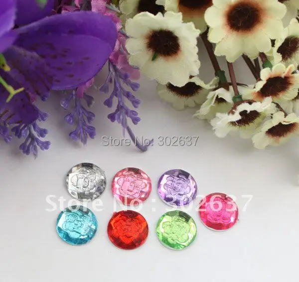 Бесплатная доставка 60 шт разноцветные цветы Акриловые стразы круглые с плоской