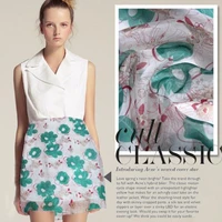 leolin dream flower refreshing summer line print organza 100 silk fabric for dress tulle material green 50cm