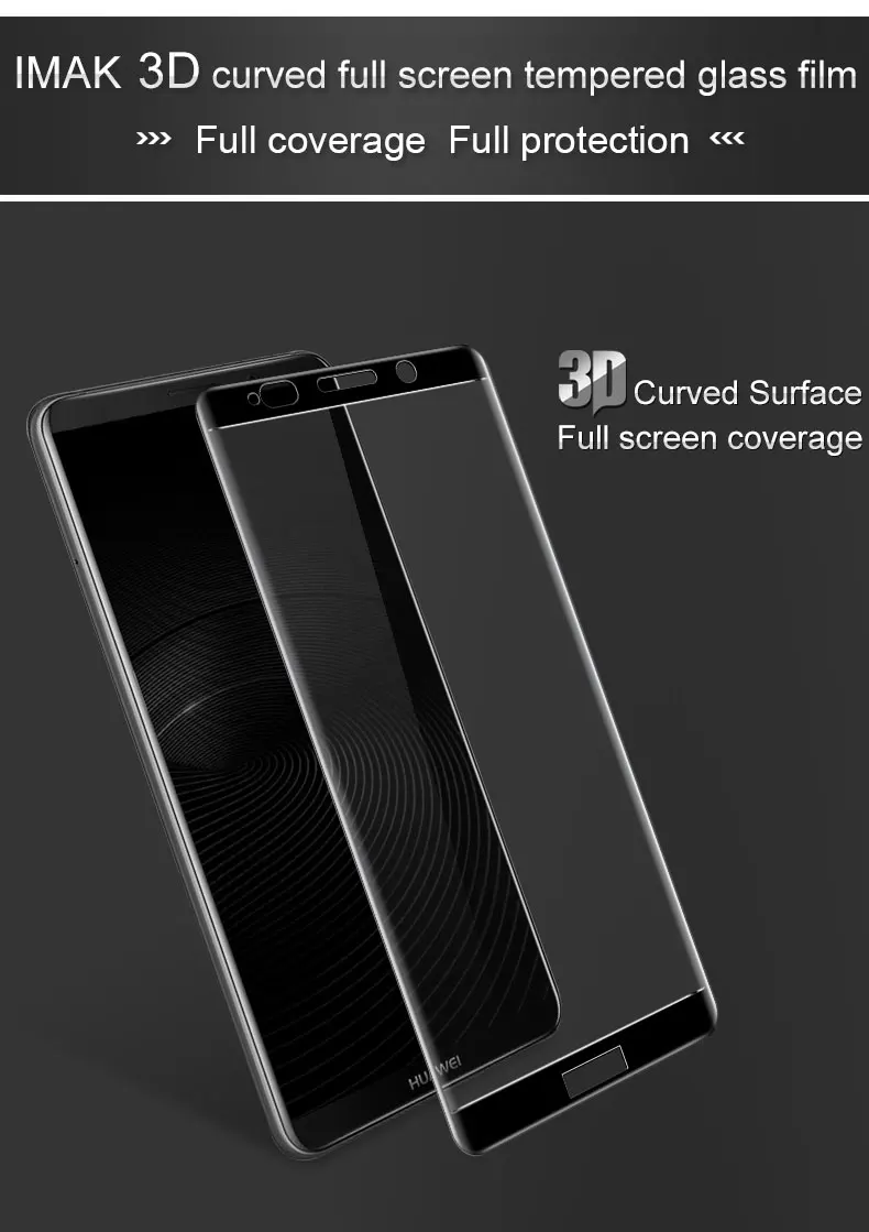 IMAK Для huawei mate 10 Pro Полное покрытие экрана закаленное стекло для huawei mate 10 Pro 3D изогнутый край Полное покрытие пленка