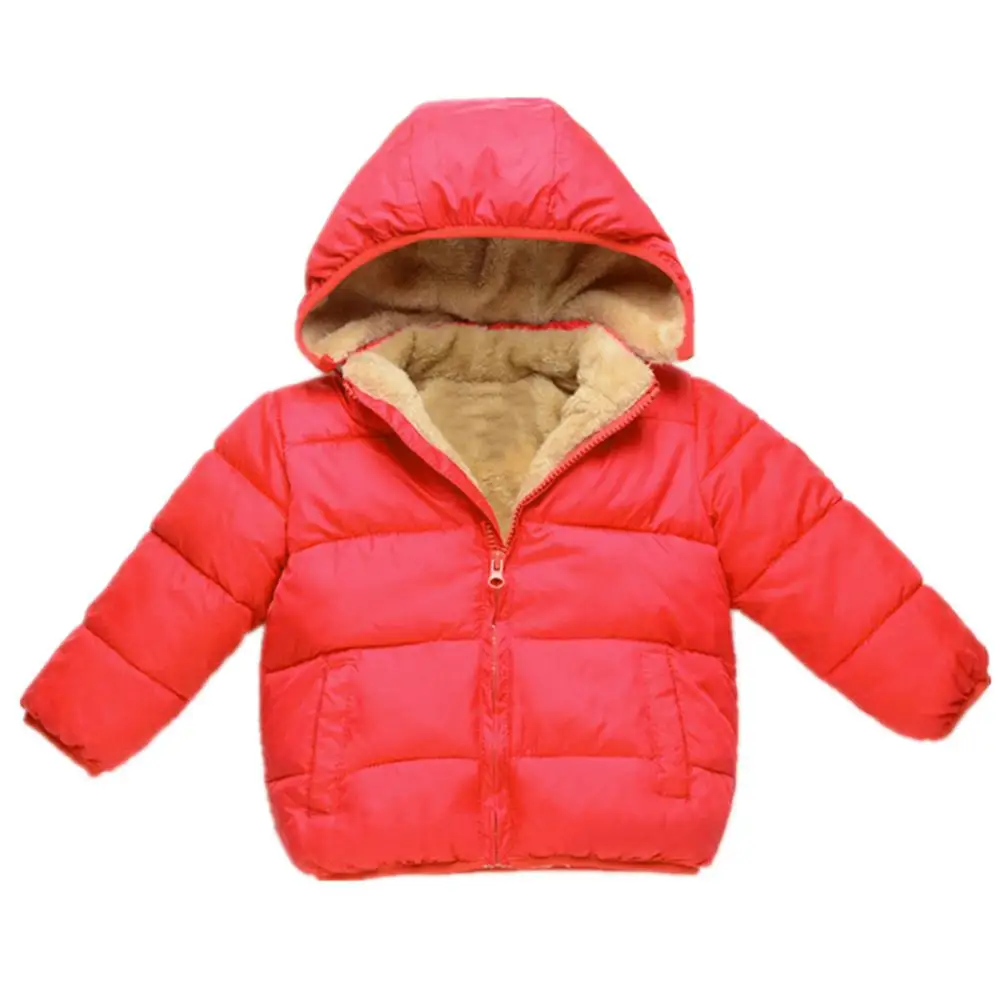 Baby Boys Girls Winter Wind Resistance Warm Coat Kids Casual Hooded Fleece Jacket Children Lamb Cashmere Thickened Down jacket | Детская