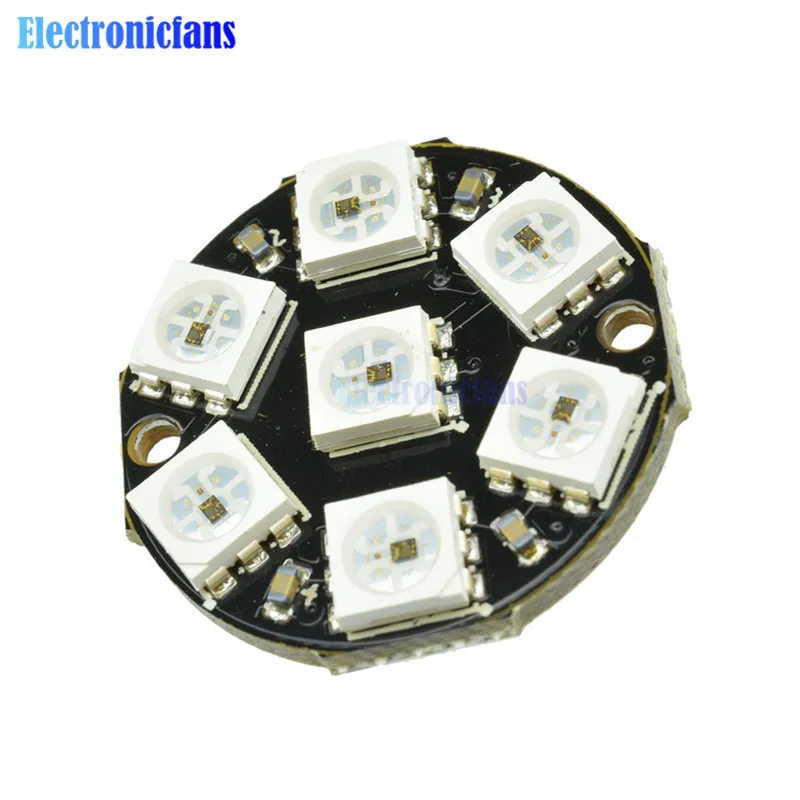 7-Bit 7 Bits LEDs WS2812 5050 RGB LED Ring Lamp Light with Integrated Drivers For Arduino | Электронные компоненты и