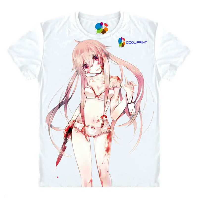 Coolprint японский Футболка с изображением в стиле аниме Костюм Мирай Никки футболки