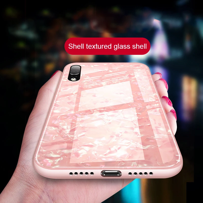 Bling Shell мягкие края чехлы с закаленным стеклом для huawei mate 20 10 Pro P9 P10 P20 Lite Honor 8C 8X Max 10 9 Lite чехол Coque чехол