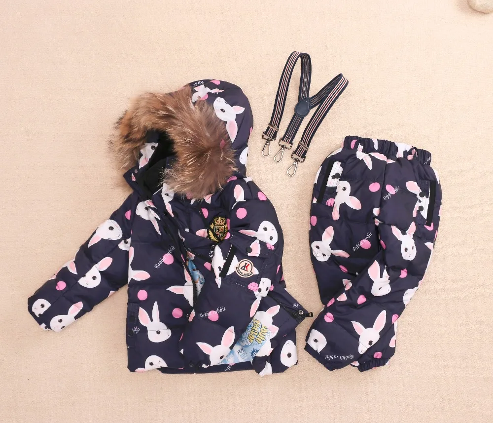 Детские лыжные костюмы детский зимний ветрозащитный комплект одежды с енотом
