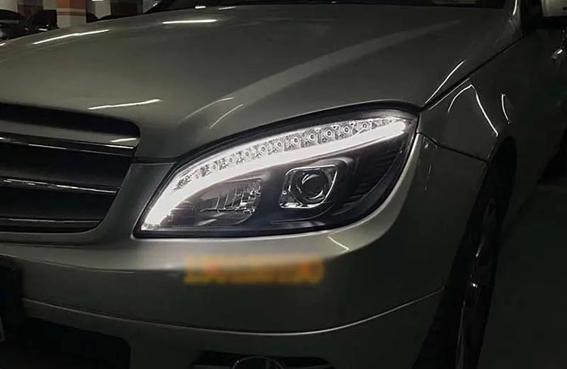 2 шт. автомобильный стиль светодиодный фары для Benz W204 2007-2011 для W204 Головной фонарь светодиодный объектив двойной луч H7 HID Xenon bi xenon объектив