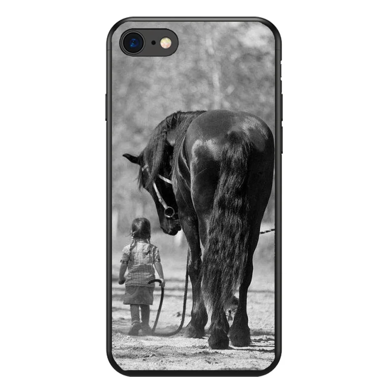 Мягкий силиконовый чехол из ТПУ с принтом животного, лошади для телефона iphone 4 5 6 7 8 PLUS X XS XR XMAX Coque Capa