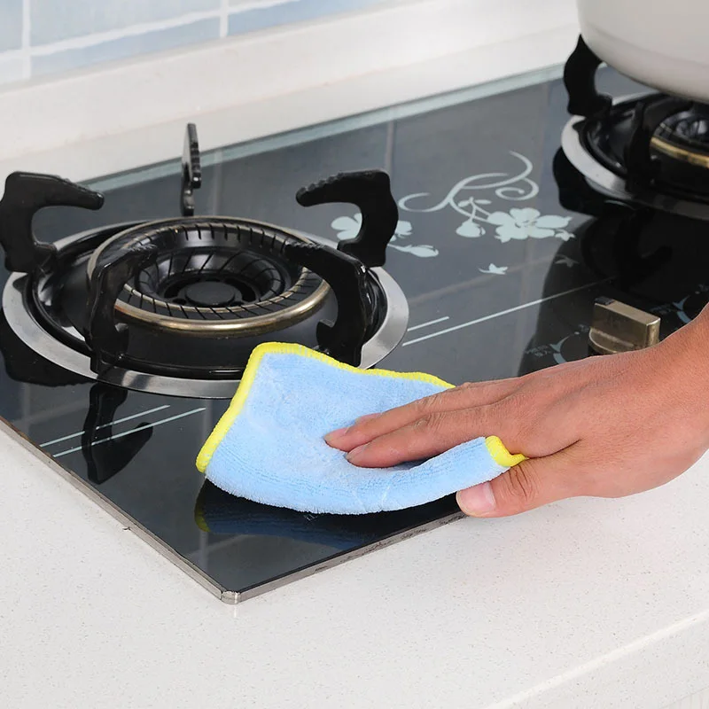 Household Kitchen Towels Super Absorbent Microfiber Table Double-sided Dish Cloth Cleaning Towel Kichen Tools | Дом и сад