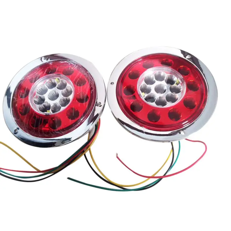 19LED гальванический круглый двухцветный светильник автомобильный прицеп стоп