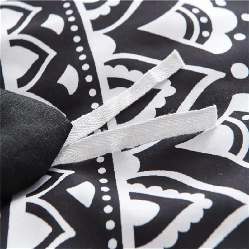 MINGJIE brand bohemian bedding sets boho style Queen Size 3pcs black white purple printing Duvet Cover set quilt cover Bed Linen | Дом и сад