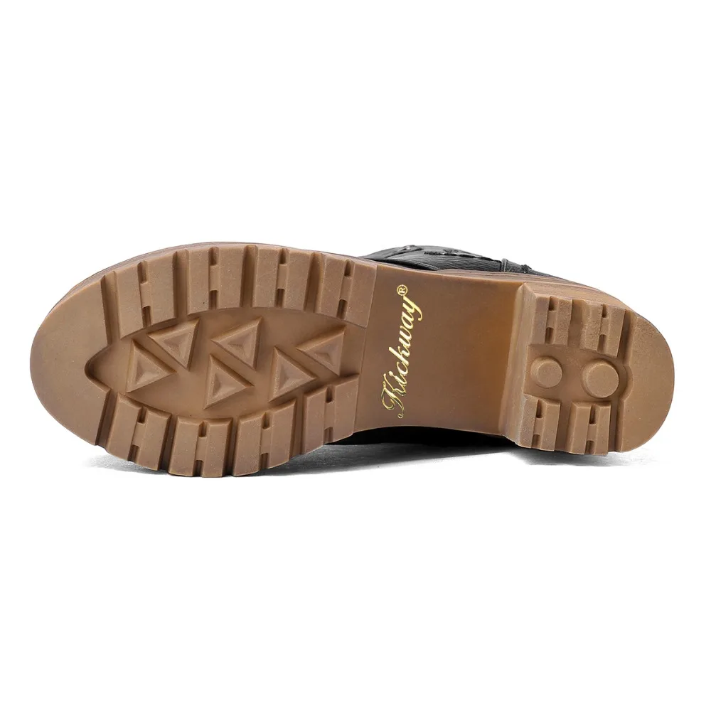 Kickway/Большие размеры 34-43; зимние сапоги; женская обувь из искусственной кожи; зимние сапоги до середины икры; женские сапоги; теплая плюшевая зимняя обувь
