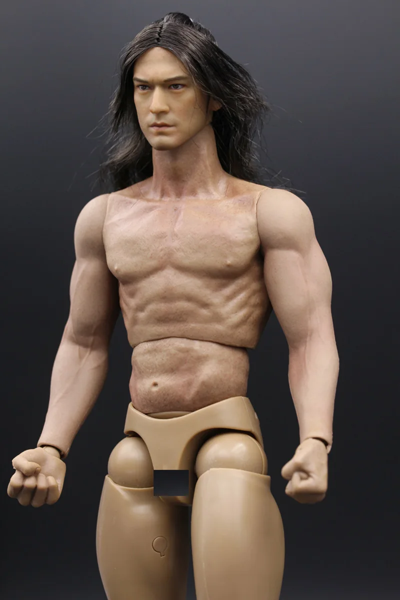1/6 Мужская голова Лепка масштаб 1:6 Takeshi Kaneshiro длинные волосы версия резные Akechi