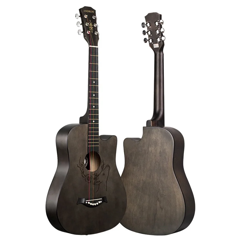blackish deer Andrew 38 дюймов Акустическая гитара классического дизайна липа sapele гитара - Цвет: blackish deer