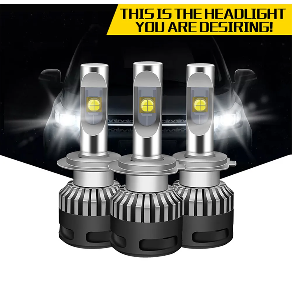 H4 светодиодный H7 X70 для автомобильных фар H11 9005 HB3 9006 D1S D2S XHP70 чип 100 Вт турбовентилятора 12V 12000LM d-типа серии универсальный