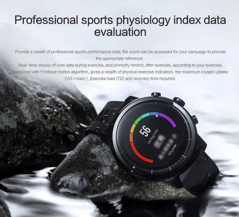 Умные спортивные часы Amazfit Stratos 2 gps 5 АТМ для воды 1 34 дюймов 2.5D экран Firstbeat плавания