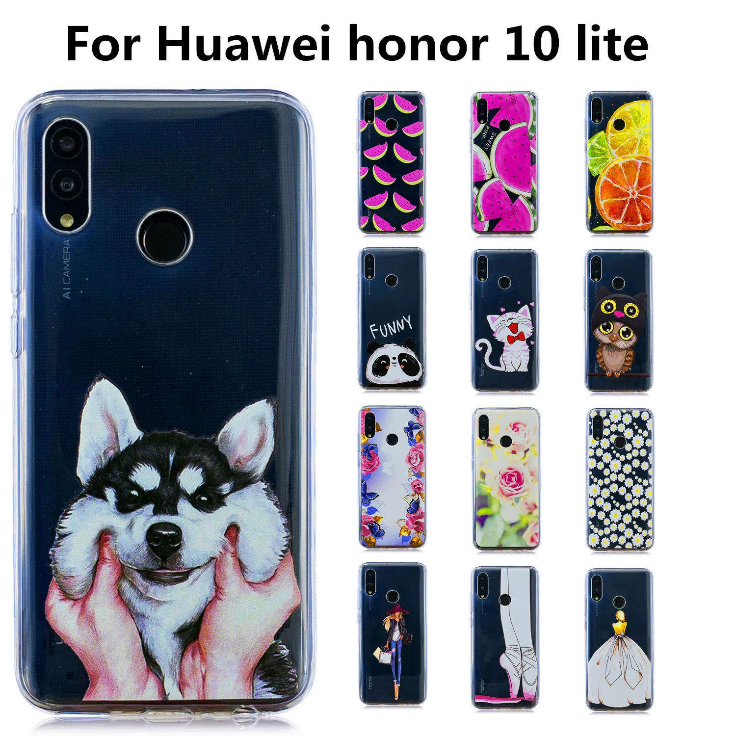 Чехол с забавными животными для huawei honor 10 lite p smart 2018 мягкий чехол s чехлы задняя