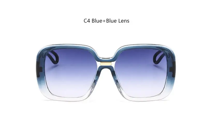 C4 blue clear Негабаритные Квадратные Солнцезащитные очки дизайнерские бренды люксовые женские большие рамки прозрачные Солнцезащитные очки женские полые ножки оттенки мужские UV400 - Цвет линз: C4 blue clear