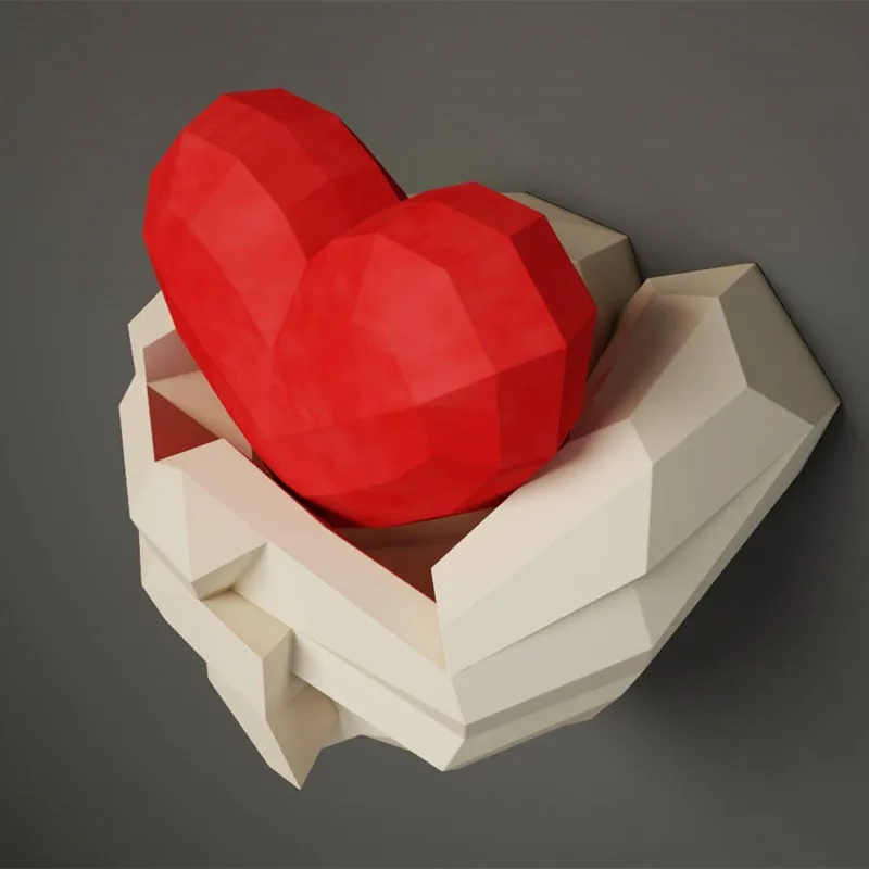 30 минут полная Самостоятельная 3D скульптура из бумаги руки с сердцем бумажная