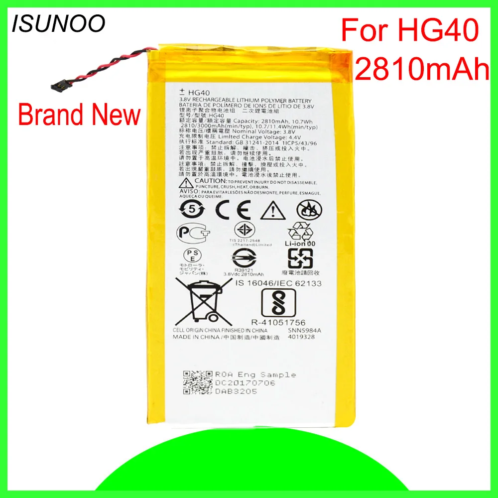 ISUNOO 2810mAh HG40 батарея для Motorola Moto G5 PLus батареи Смартфона|Аккумуляторы мобильных