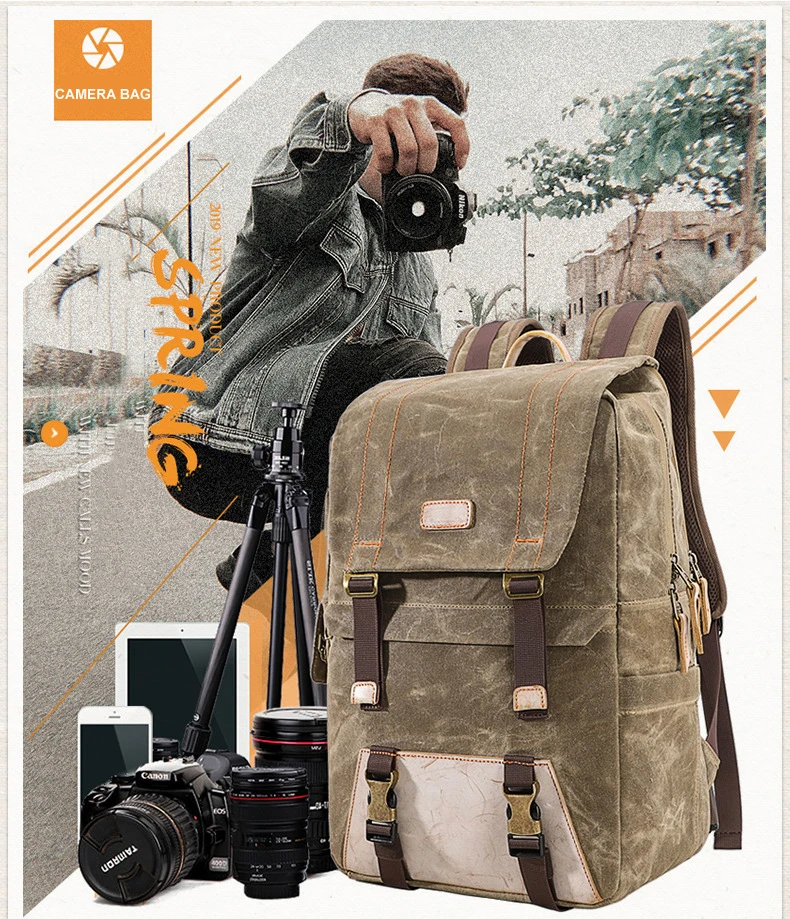 Многофункциональный батик холст камера рюкзак DSLR камера сумка Открытый водонепроницаемый фотографии сумка для Canon Nikon sony цифровой SLR