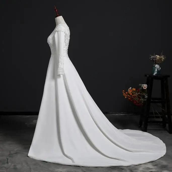 Слоновая кость Реальные изображения Vestido De Novia свадебное платье с коротким шлейфом бусы на молнии Свадебные платья Robe de Brave банкетные свадебные платья - Цвет: Слоновая кость
