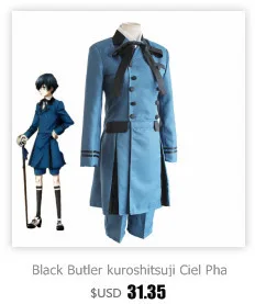 Черный Дворецкий Kuroshitsuji Ciel Phantomhive костюм Emboitement Sebasti Kuroshitsuji аристократ Косплей Костюм