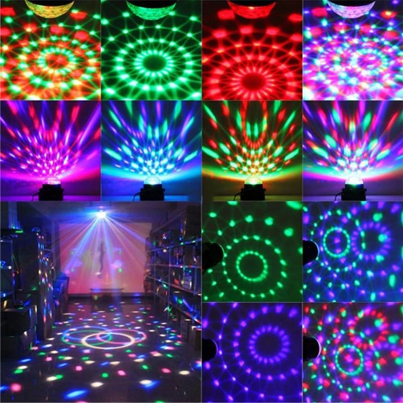Цвета диско свет сценическое rgb освещение проектор вращающийся шар лампа
