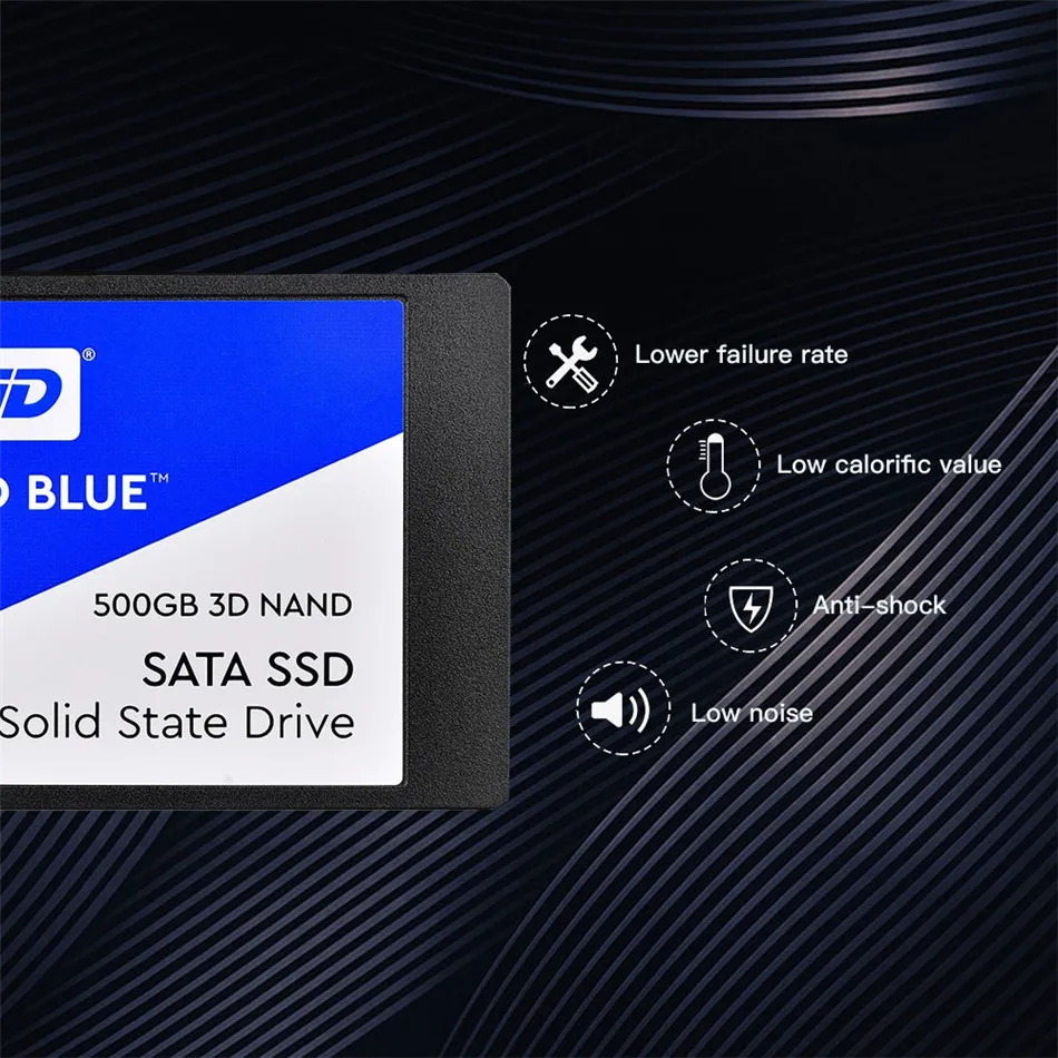 WD Blue 3D NAND SSD 250 ГБ 500 ГБ 1 ТБ SATA III Внутренние твердотельные накопители Western Digital 2,5 дюймов SSD жесткий диск