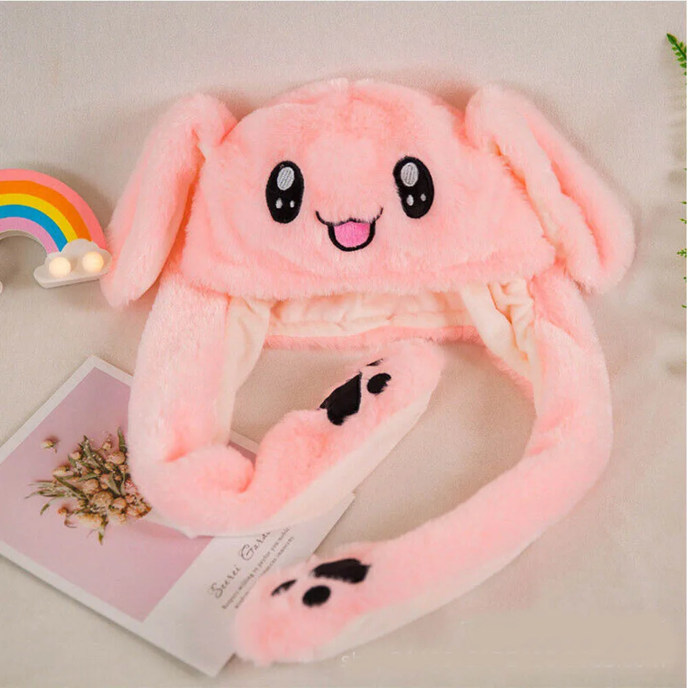 Pink Милая модная шапка с ушками, шапка для прыжков, милая плюшевая игрушка для костюмированной игры, костюмы - Цвет: Pink