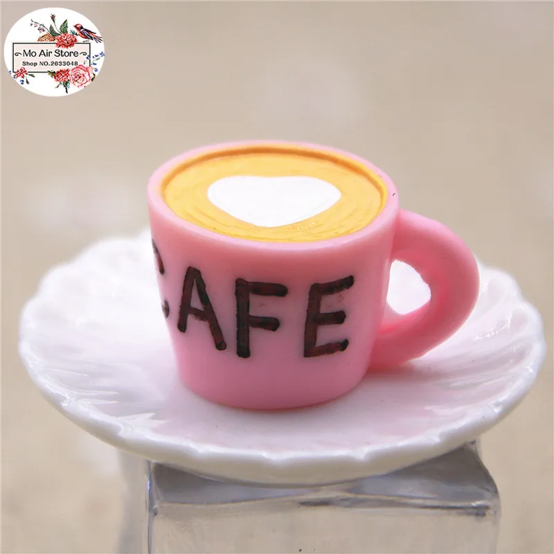 5PCS 3D cappuccino cup Resin Cabochon miniature craft Art Supply Decoration Charm Craft | Дом и сад