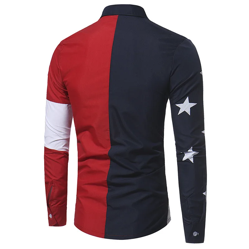 2018 Новый Slim Fit Для мужчин рубашка с длинными рукавами модный бренд одежда Camisa