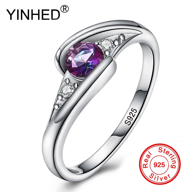 YINHED 100% чистое кольцо из стерлингового серебра 925 пробы набор роскошных
