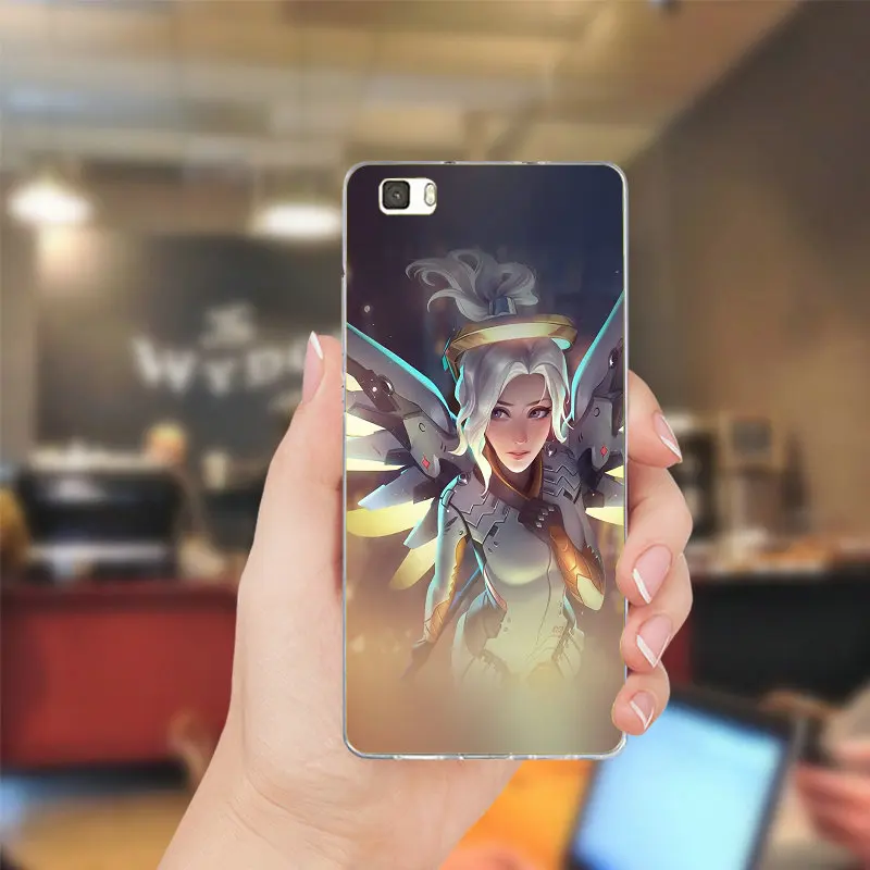 Игры Overwatchs герой OW Pharah Чехлы ТПУ телефон для huawei P8 P9 P10 Lite Коврики 10 Pro Y3 Y5 Y6 II Y7 Honor 6X
