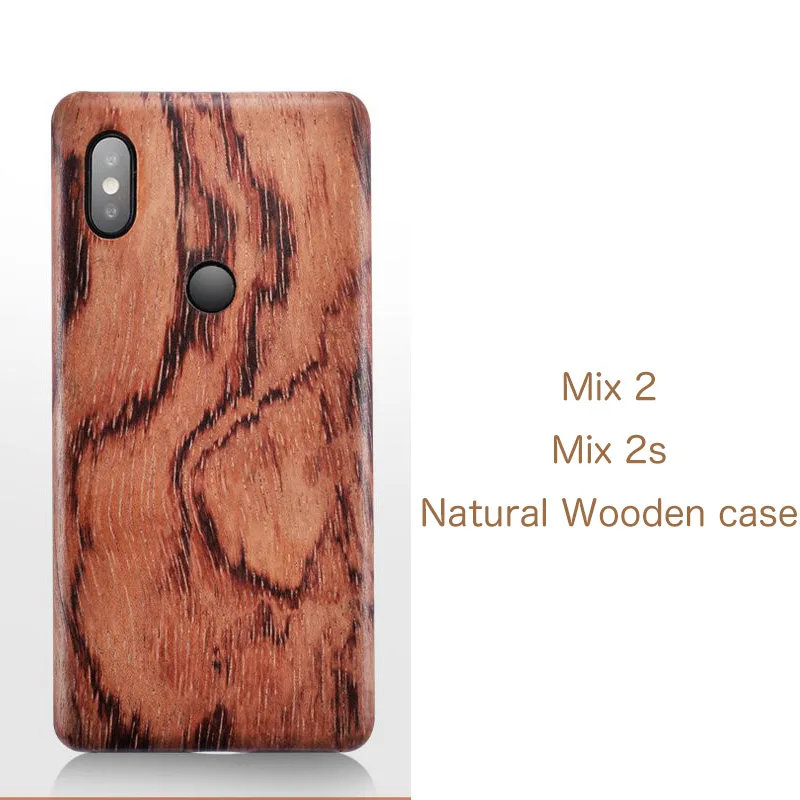 Натуральный Деревянный чехол для телефона Xiaomi Mi Mix 2S 2 из черного ледяного дерева
