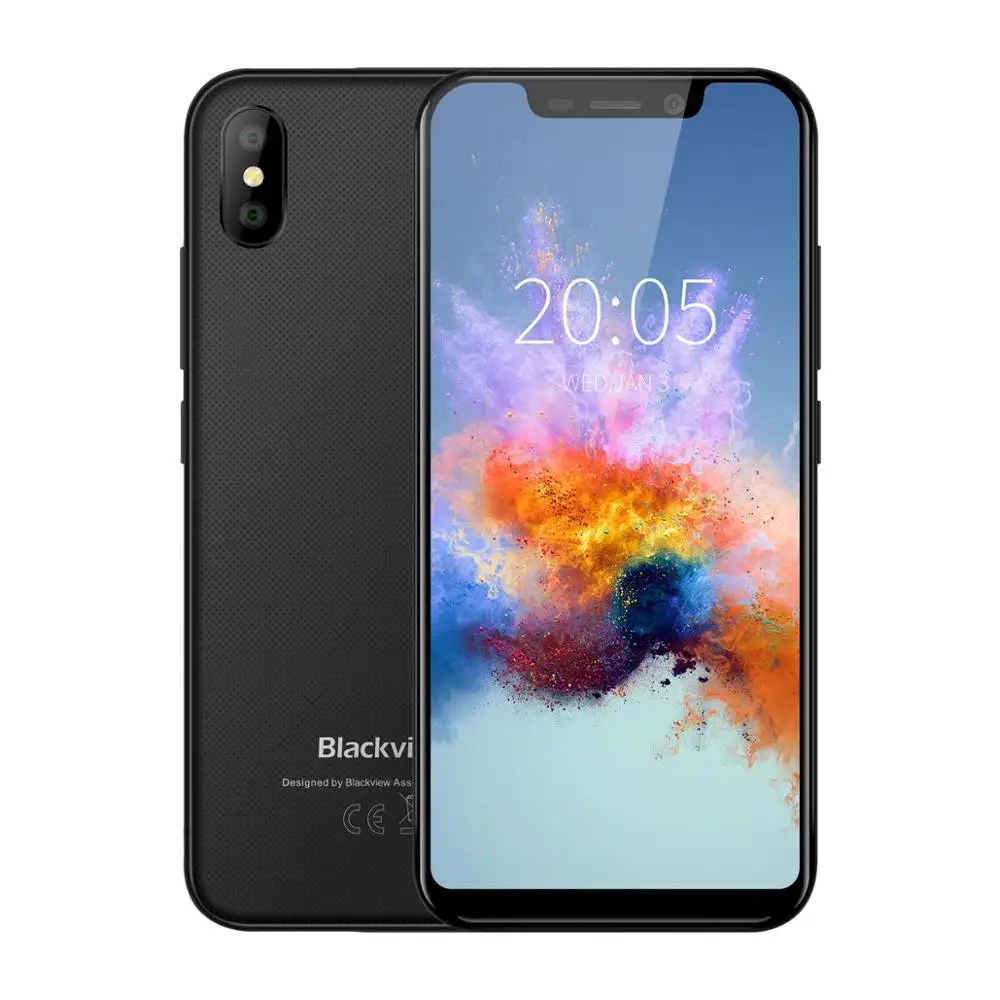 Blackview A30 телефон 2 Гб 16 Гб Android 8,1 сотовый телефон QHD 5,5 ''18:9 полноэкранный 1132*540 2500 мАч 8MP gps Dual Sim 3g смартфон - Цвет: Черный