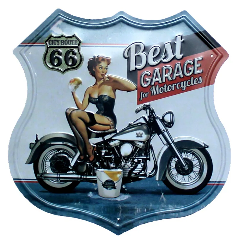 ROUTE 66 табличка металлическая винтажная нестандартная Оловянная вывеска