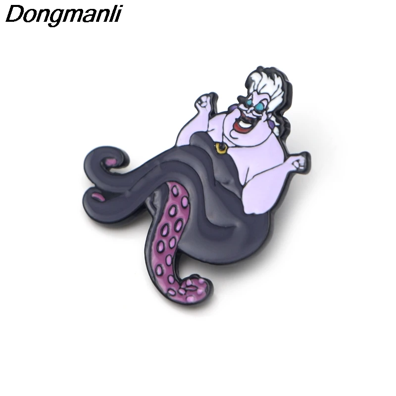 P3865 Dongmanli модные забавные Осьминог Симпатичные Урсула металлические эмалированные броши и коллекция булавок Нагрудный значок воротник ювелирные изделия