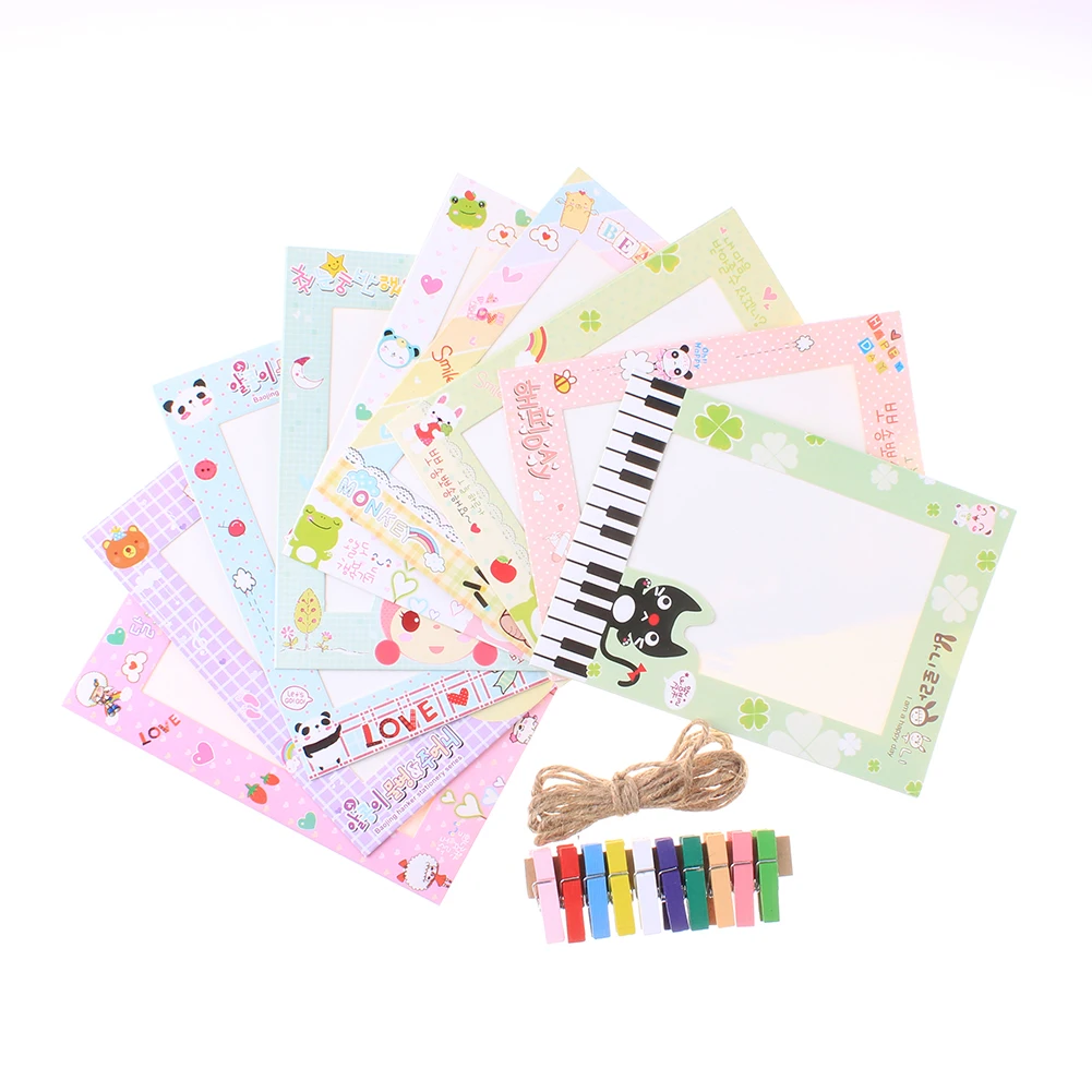 9 шт./компл. мультяшная бумажная рамка для фотографий детская ручная печать 6