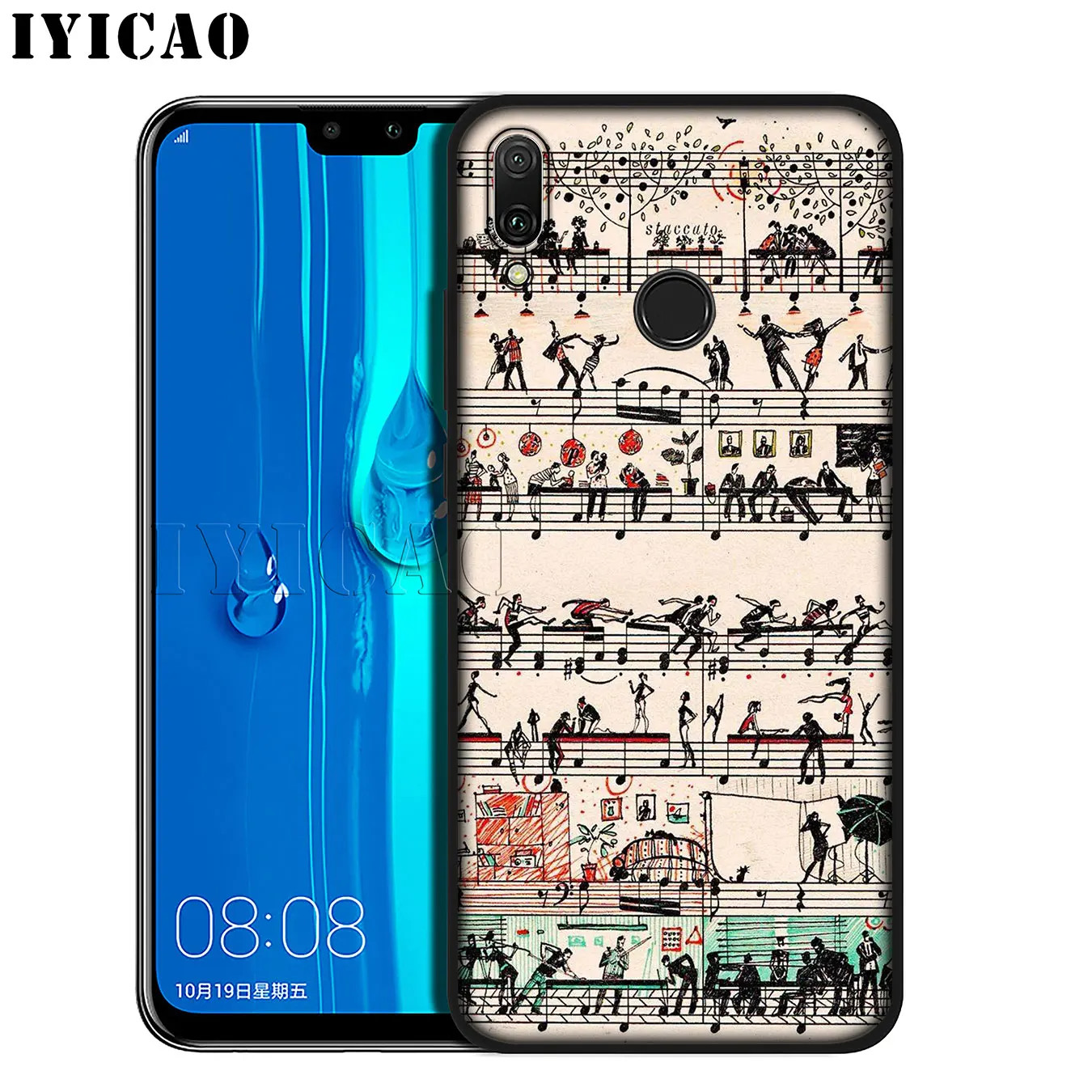 Мягкий силиконовый чехол для телефона IYICAO Love Music Note Piano Umbrella Huawei Mate 30 20 10 Pro Lite Nova 5I 4